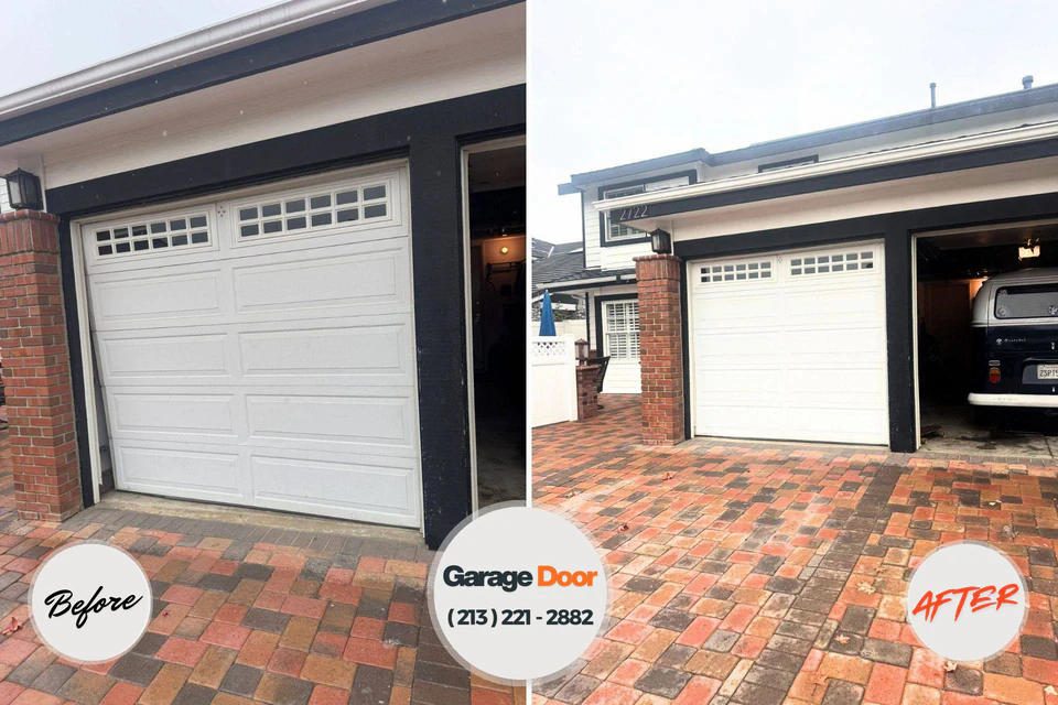 Before and after: garage door repair Sunnyvale, CA